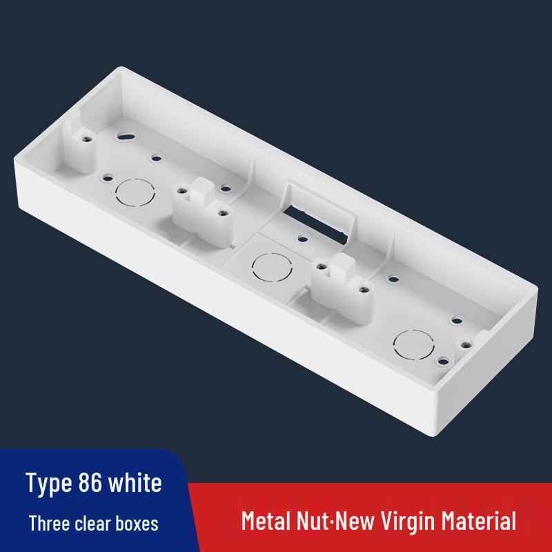 Universal PVC Type 86 Thickened Surface Mount Switch & Socket Junction Box, Double/Triple