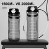 2000ML Large Capacity Sports Water Bottle with Straw Outdoor Fitness Portable Water Cup Leak-Proof