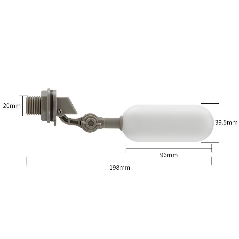 Dn15 Adjustable 1/2 Floating Auto Fill Valve Automatic Fill Tank Water Level Control 1/2 Thread Plastic Float Ball Valve серый