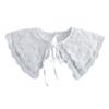 Royal Style Cotton Fake Collar Shawl Wrap Hollow Out Floral Lace Ruffled Trim Necklace Pointed  Lapel Blouse Dropshipping