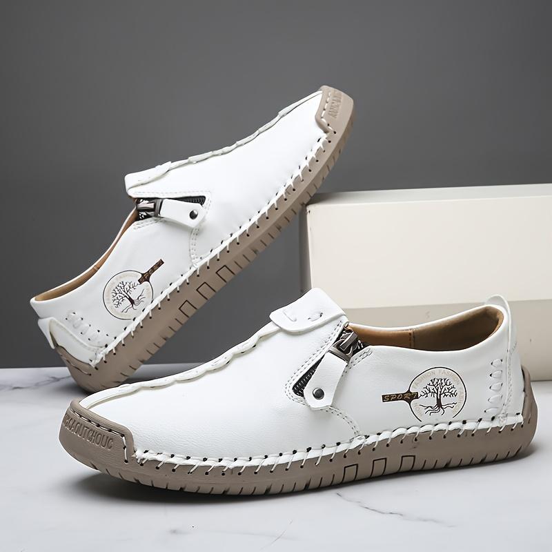 Men's Spring and Autumn Casual Shoes, Men's Large Bean Shoes, Hand Sewn Leather Shoes