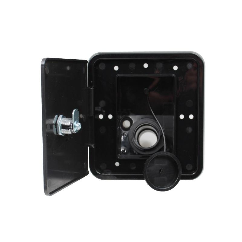 

Гравітаційні впускні різьбові аксесуари Квадратні з ключами Гвинти Люк кришка водозабірника Замикаються РВ Причіп Караван Пластикові деталі чорний