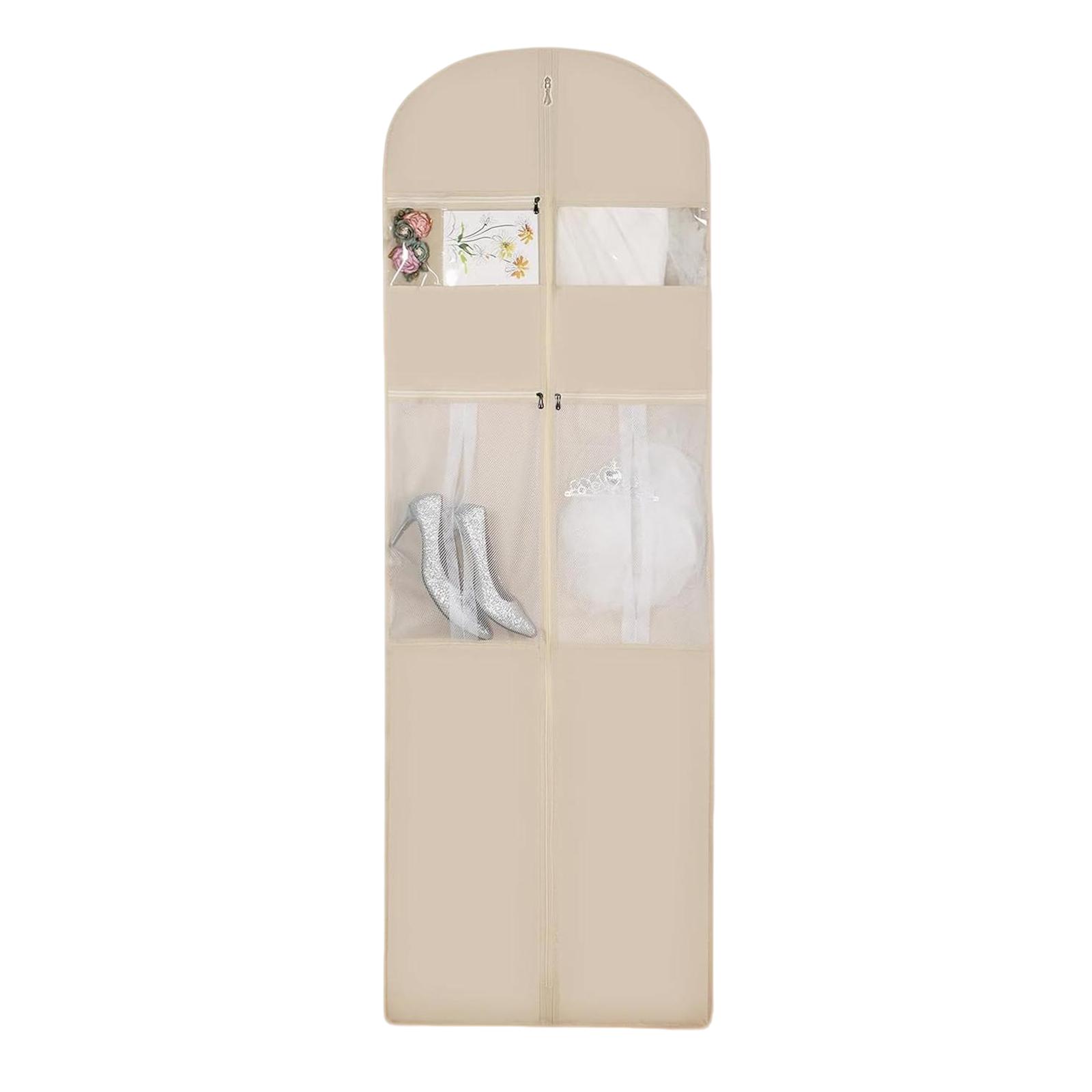 

Dustproof Clothing Covers Foldable Coat Suit Dress Protector Portable Hanging Garment Bags with Transparent Window for Clothes чорний