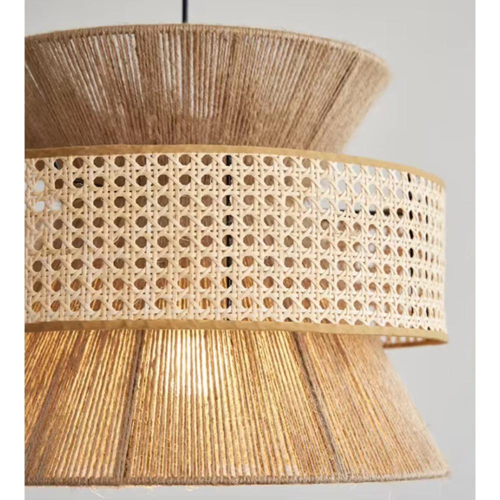 Handmade Natural White Pendant Lamp Rattan Lampshade Lampshade Frames Wholesale Hanging Lamp for Decor Made Eco Friendly Lamp
