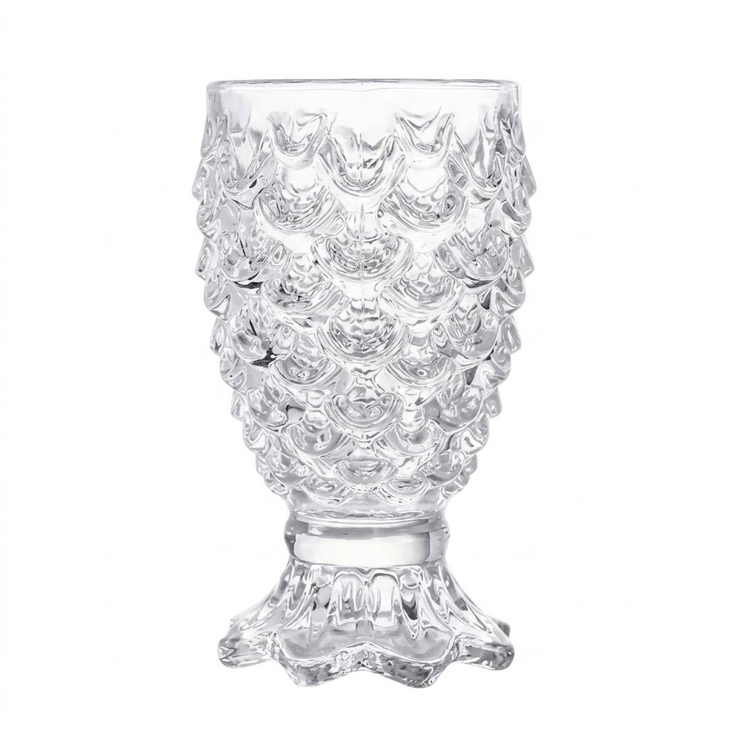 Mermaid Tail Glass Whiskey Shot Glasses Set of 1 Borosilicate Glass Engraved Design for Home Bar and Liquor Tasting Small Scale Cup 70ml прозрачный