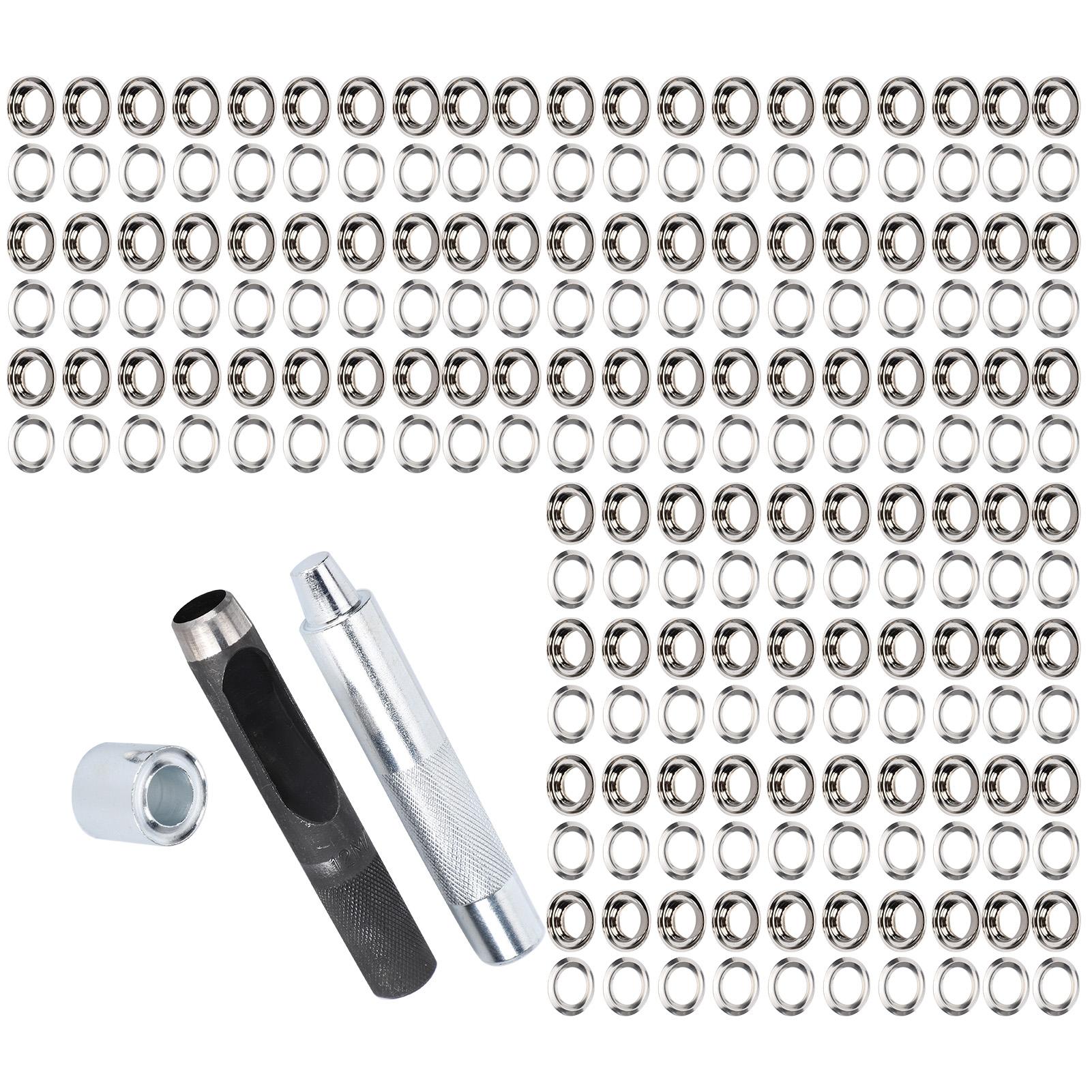 

100 комплектов набора инструментов с люверсами, латунные полые аксессуары для одежды для рукоделия с коробкой для хранения