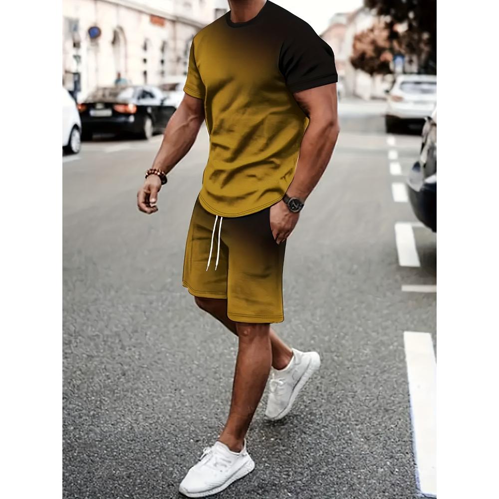 Men's Short-sleeved Shorts Casual Suit Fashionable Simple Sports Suit Comfortable Breathable Unisex Sports Clothing