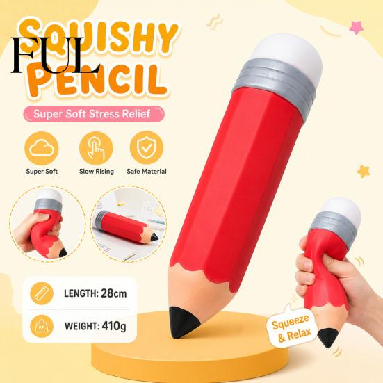 Fidget Toys for Adults Kids Giant Pencil Squeeze Toy, Slow Rebound TPR Sensory Toy Adults, Soft Pinchable Toys, Fun Desk Decoration Halloween