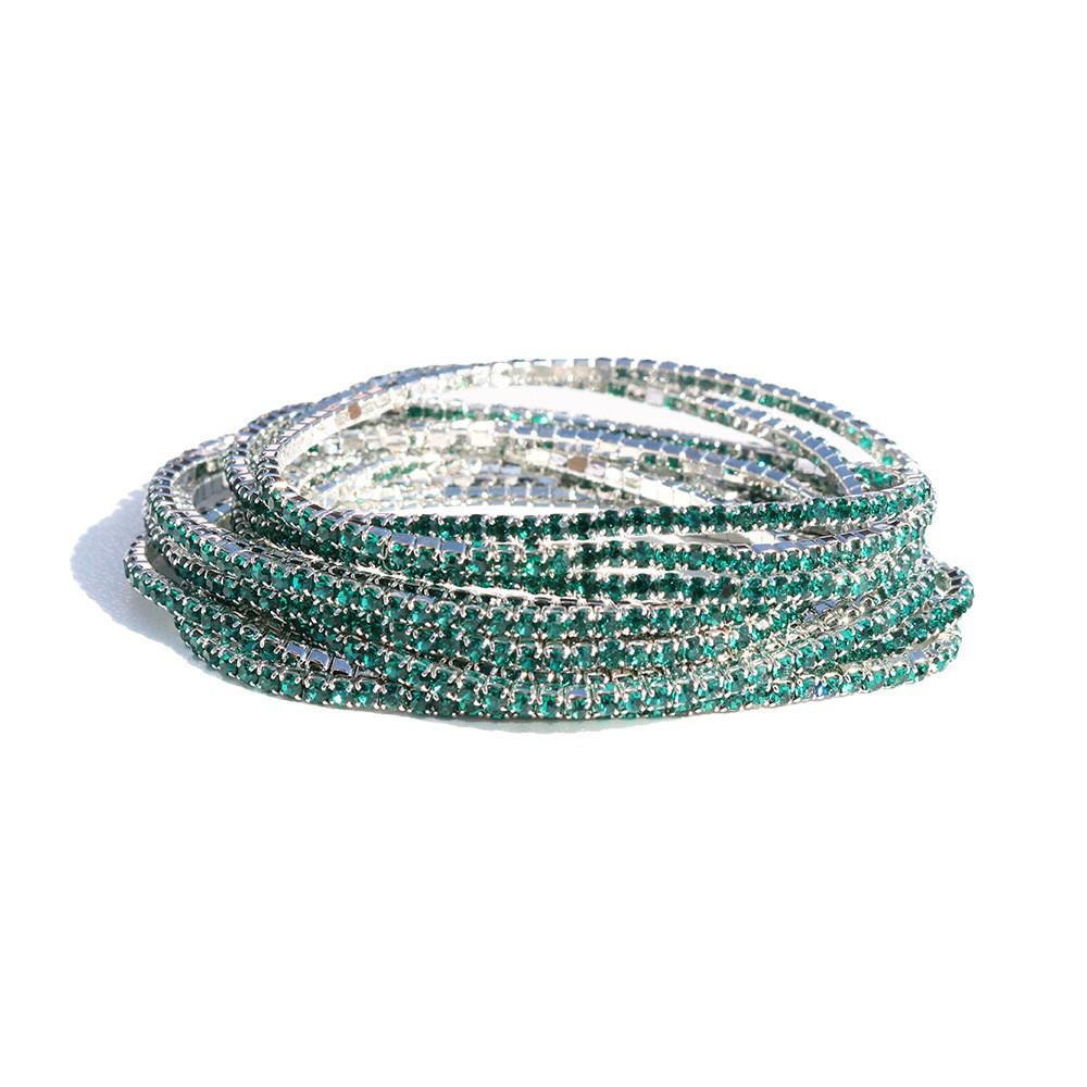 European & American Style Colorful Zircon Diamond Elastic Tennis Bracelet