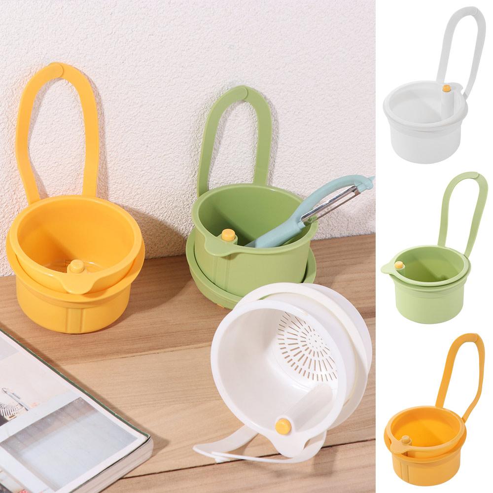 Openable Bottom Cover Sink Hanging Strainer Basket Fruit Clean Filter Rack  Kitchen Accessories
