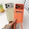Crossbody Detachable Lanyard Shoulder Strap Cards Solt Phone Case for iPhone 17 Pro Max 16 Plus 15 14 13 12 Soft Silicone Cover