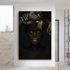 Modern Figure Art Canvas Painting African Black Woman Posters and Prints Gold Jewelry Girl Wall Pictures for Living Room Decor