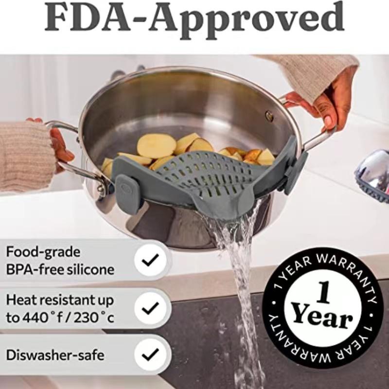 Pan Filter and Pasta Filter – Adjustable Silicone Clip-on Filter