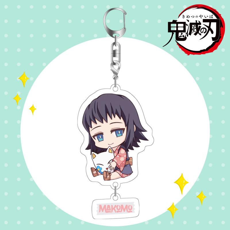 Demon Slayer Acrylic Keychain Tanjiro Nezuko Anime Double Sided Key Ring Accessories for Cosplay Set Gift Fans