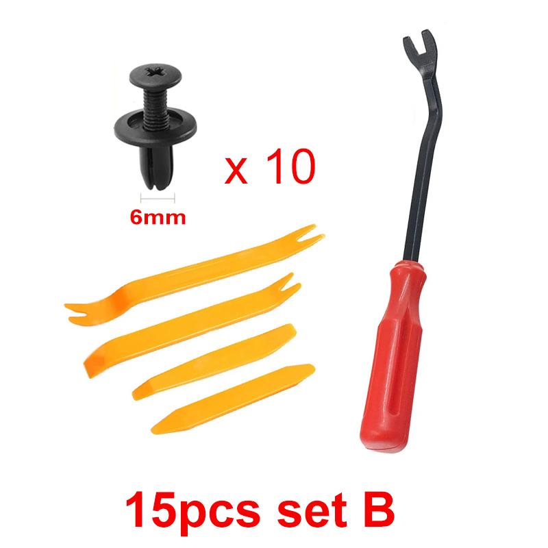 Car Fastener Clips Set Fender Rivet Clips Kit 6mm/8mm Auto Body Bumper Door Trim Panel Push Retainer Plastic Pin Rivet Repair