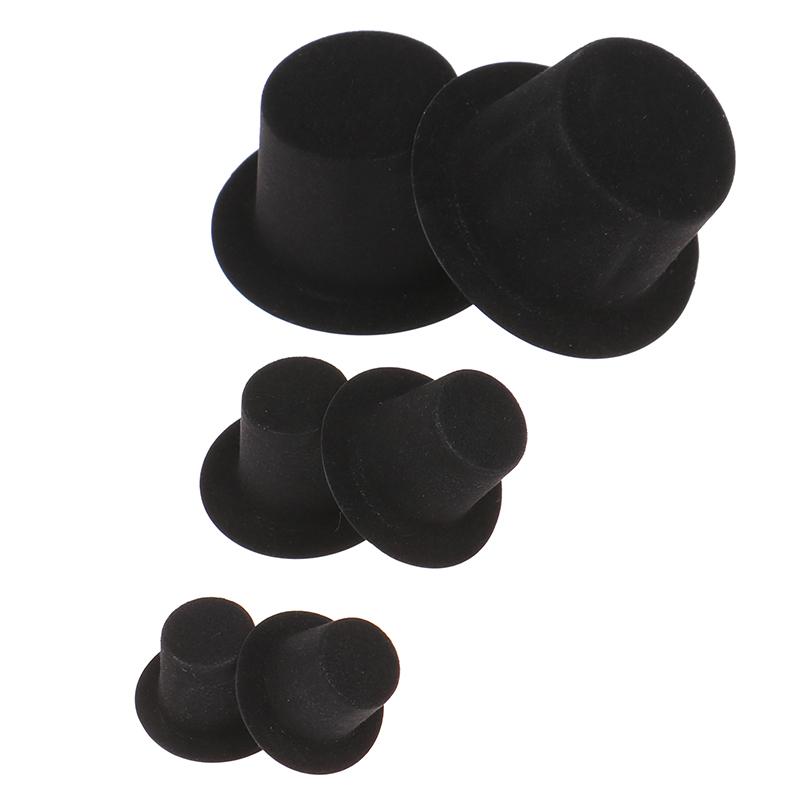 10 stk 1:12 dukkehus Miniatyr Simulering Black Flocked Hat Model Gjør-det-selv-tilbehør