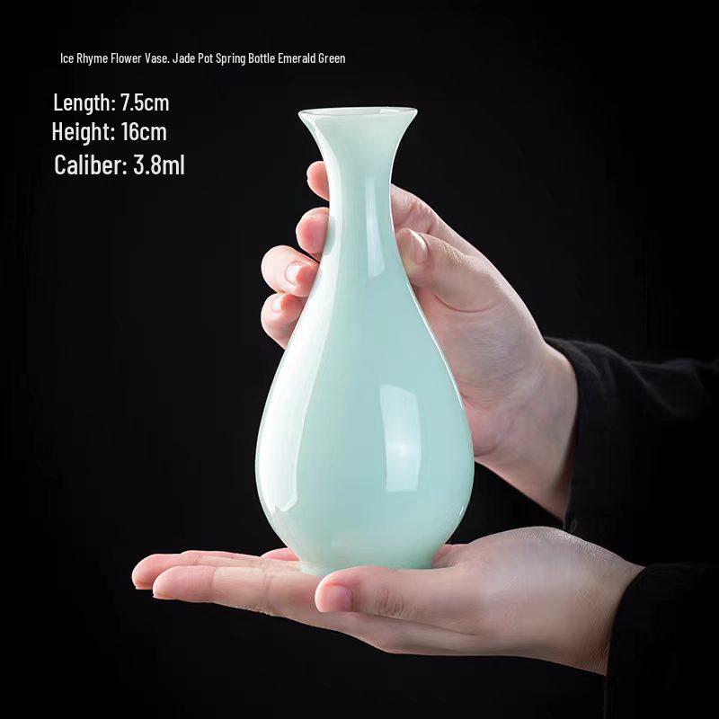 Handmade Dehua Jade Porcelain Vase for Flower Arrangements - Small Home Decor Ornament
