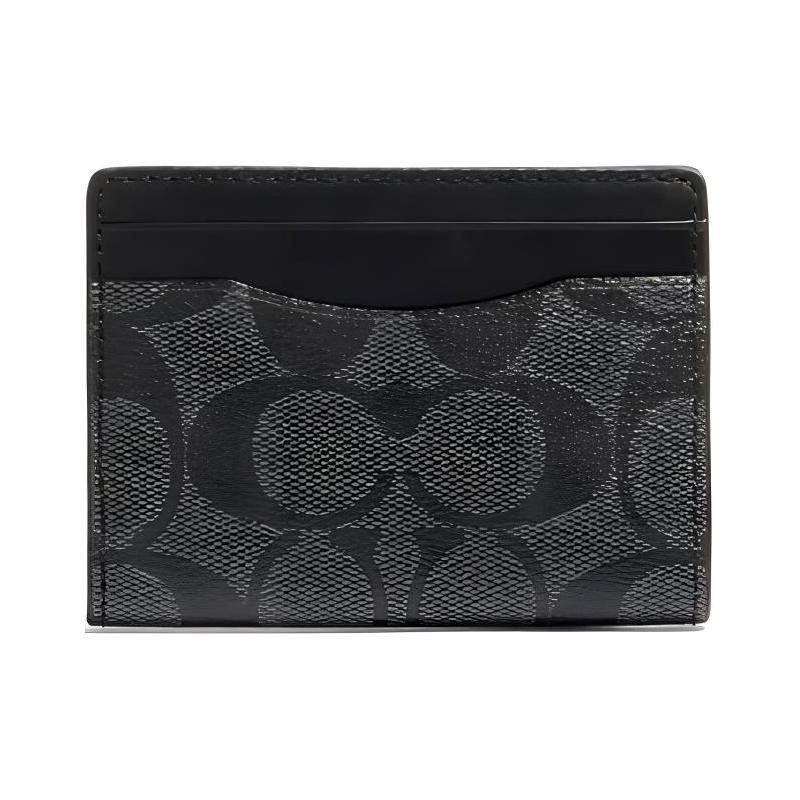 COACH Card Case Magnetic Card Case 10 Classic Presbyopia Multi-Function Cowhide Card Case Small Women s Black чёрный