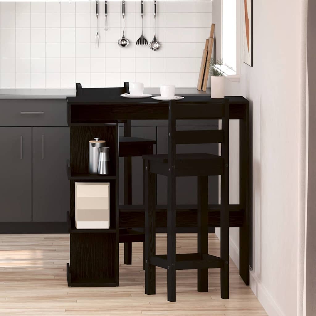 Bar Table in Black Oak Look 100 x 48 x 101.5 cm Engineered Wood