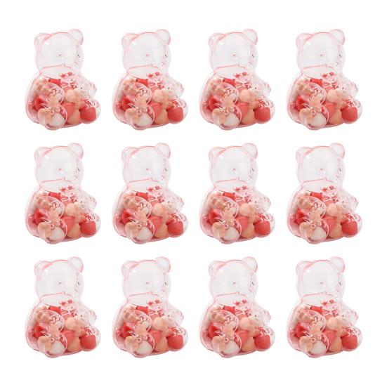 Bear-Shaped Candy Box Large Capacity Clear Plastic Storage Container Reusable Decorative Candy Storage Jar