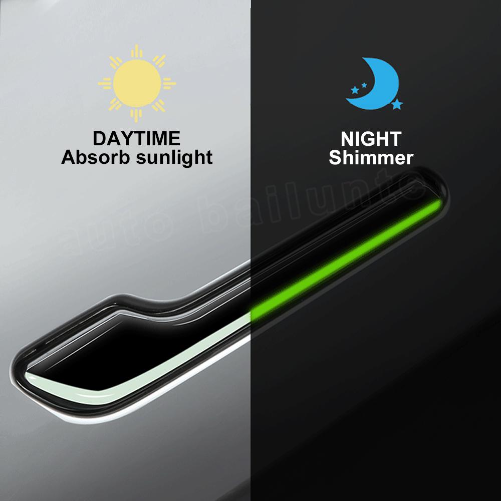 For Tesla Model 3 Y Noctilucent ABS Styling Decor Accessories modelY 2023 Carbon Fiber Car Door Handle Cover Protector