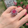 Jewelry Women'S, Simulation Red Glass Ring With Diamonds Women'S Ring Main Stone 10 * 12
