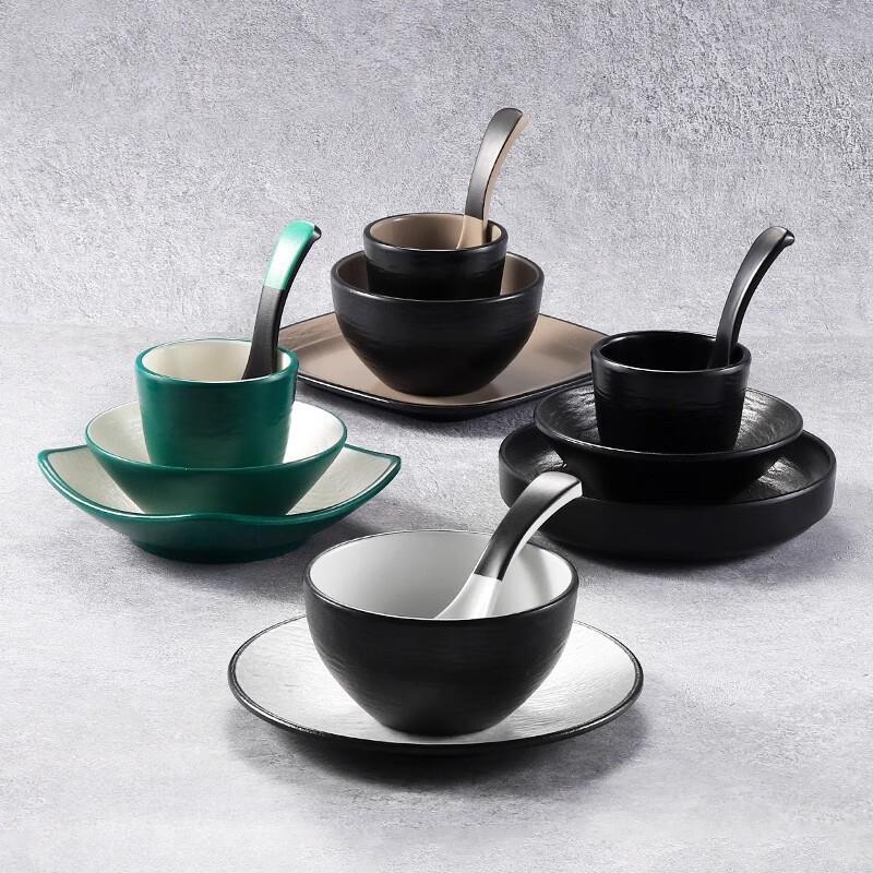 JunDingYing Retro Bark Pattern Porcelain Tableware Set