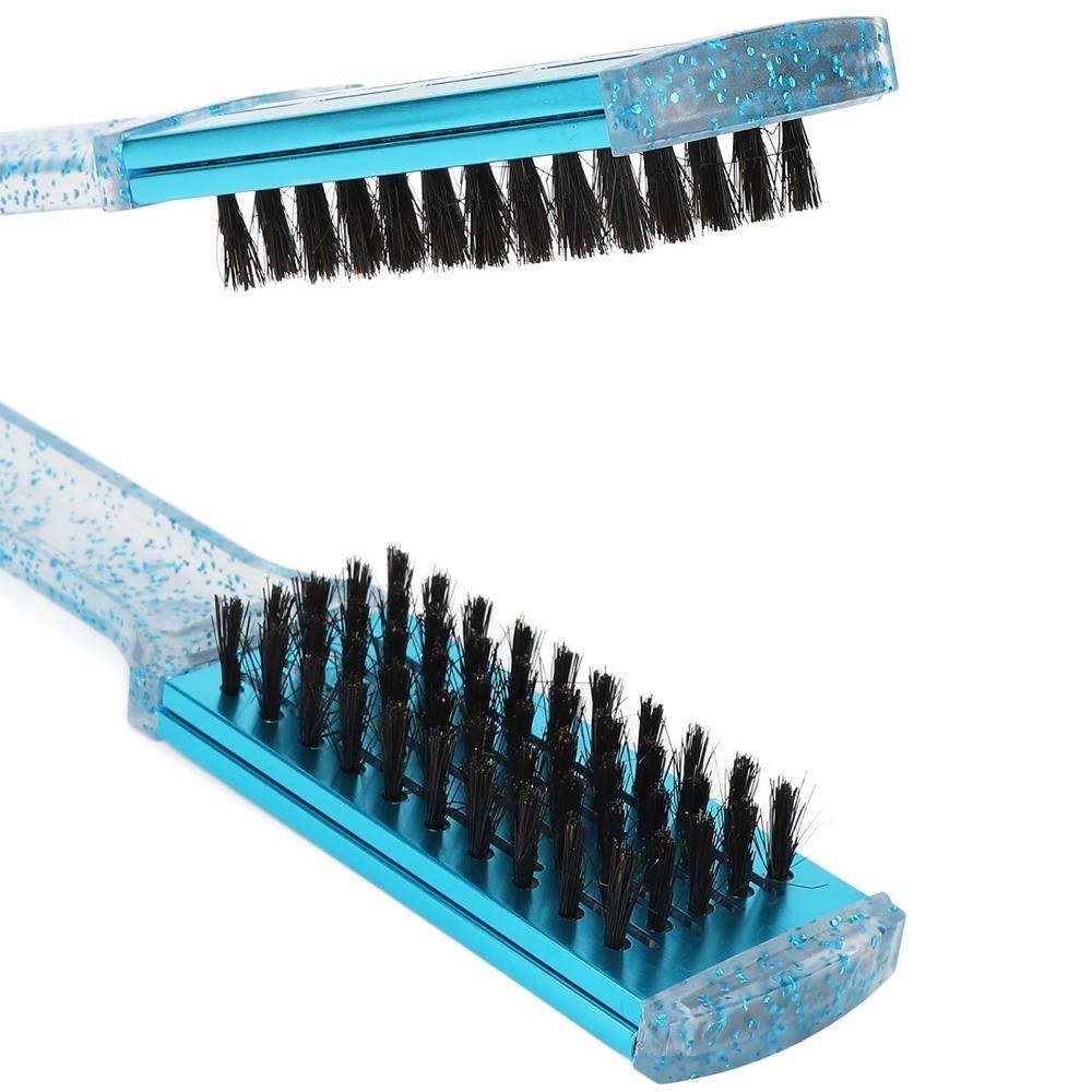Blue Double Sided Straightener Brush Multifunction Straightening Clamp Brush  Salon Use