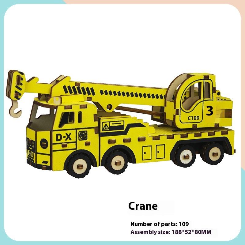 Children's Wooden 3D Puzzle Car Model Ornaments DIY Children's Educational Handmade Toys