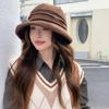 Corduroy Spring and Autumn New Temperament Hat Women's Japanese Bucket Hat Versatile Sunshade Basin Hat Sun Hat Tide