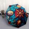 Stained Compass Rose Window ArtUmbrella, Portable 3-Fold Compact Umbrella for Men & Women Gift