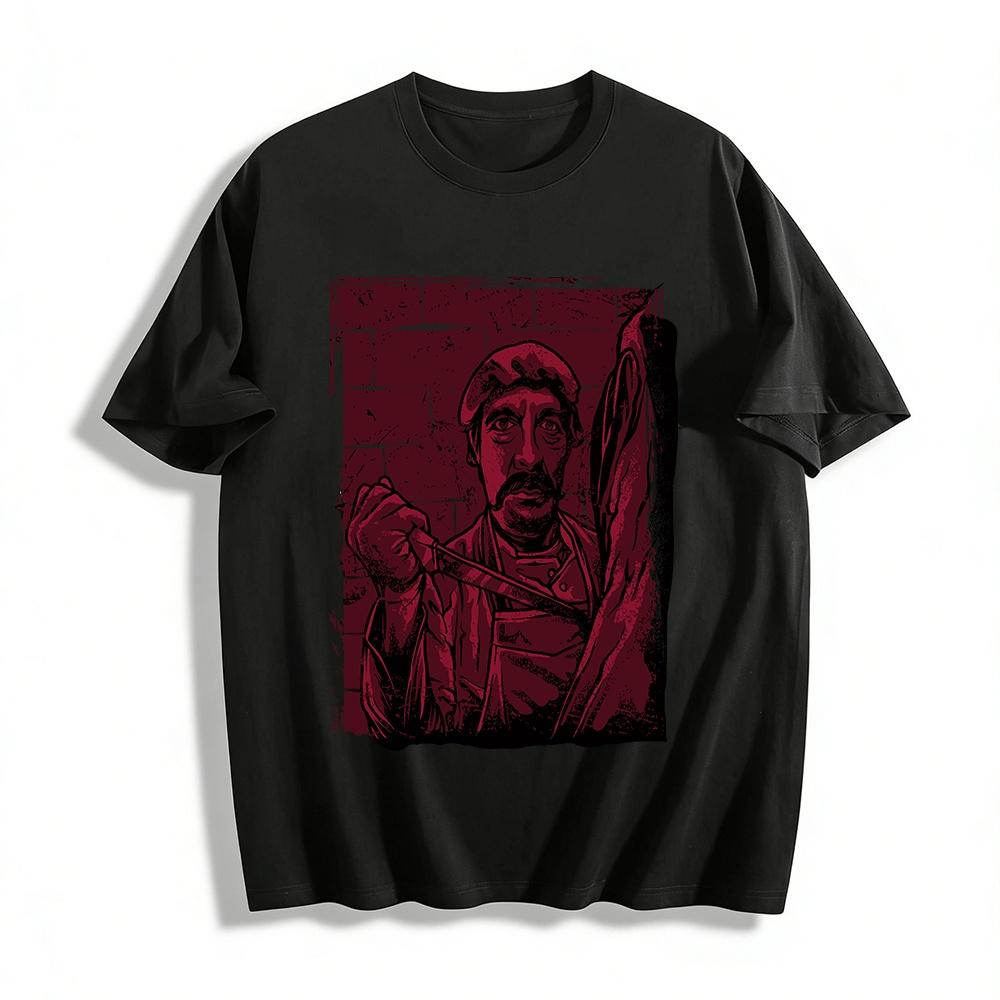 

Vintage Dark Butcher Print Personality T-Shirt Pure cotton T-shirt XXS