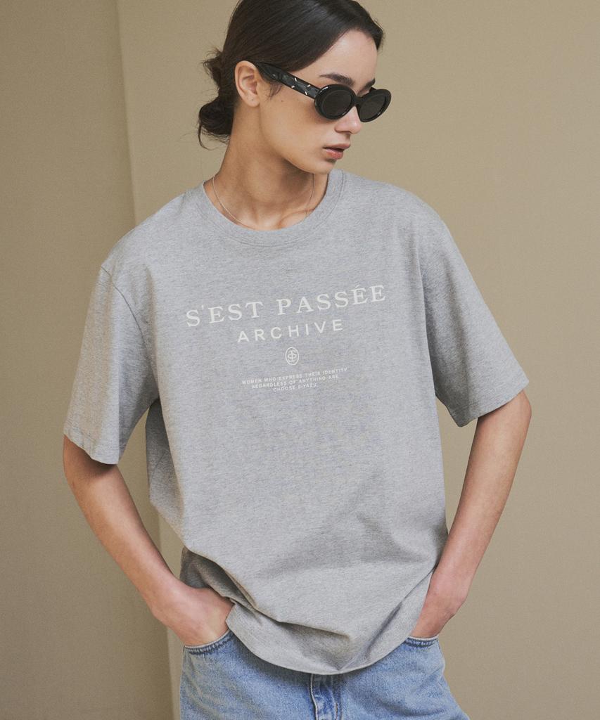 Siyajyu Sitp5133 Archive Printed Short Sleeve T-Shirt_Melange Gray