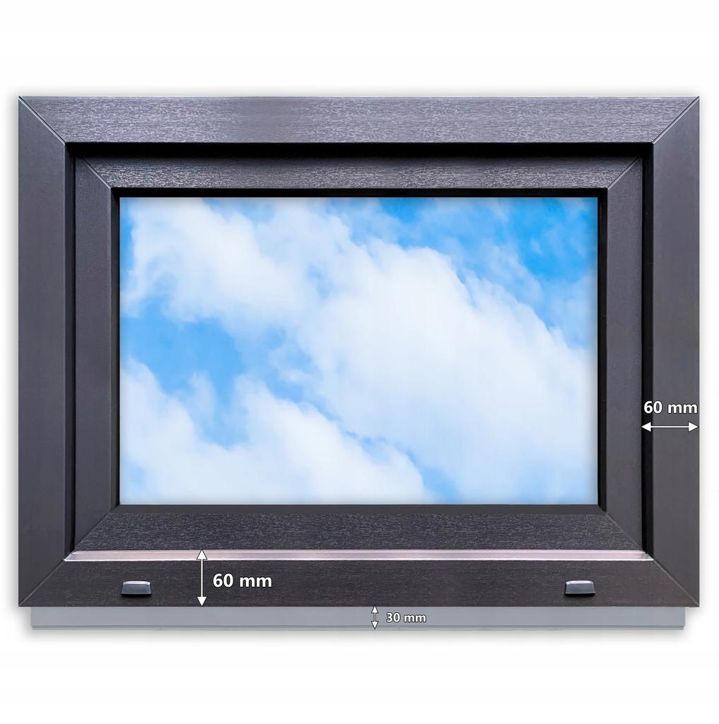 PVC-Fenster Anthrazit 80x60 Links, Neu 800x600 mm Dreh-Kipp, Zweifachverglasung