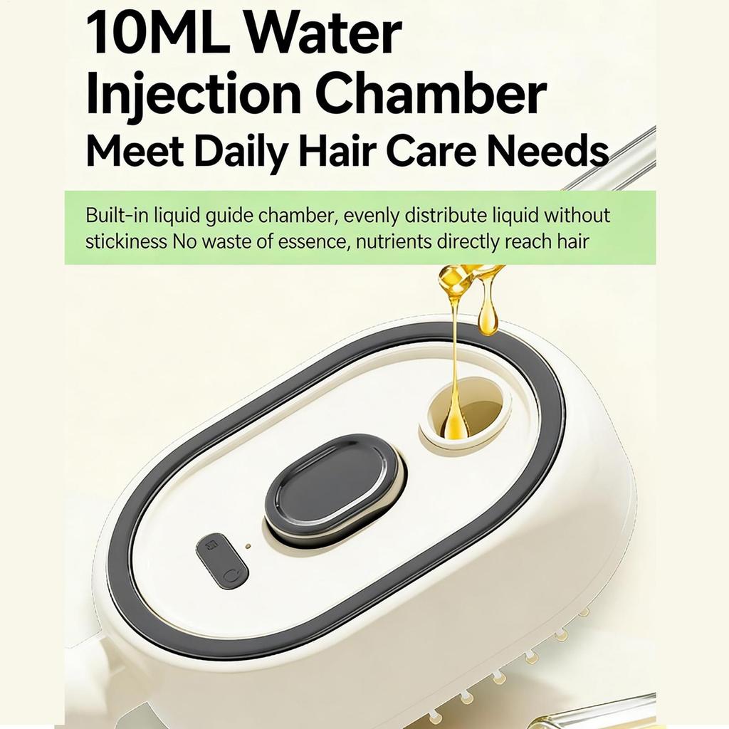 Steam Brush for Hair Rechargeable Detangling Comb with Oil Measuring Cup Steam Straightener Brush for Home Smoothing Curly Thick