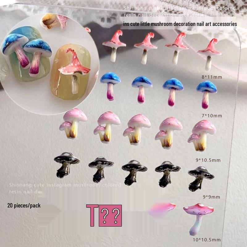 

Милые психоделические грибные аксессуары для нейл-арта: Модные Мультяшные Грибочки для Украшения Ногтей 2025 Red Umbrella Psychedelic Mushroom (20 pieces)