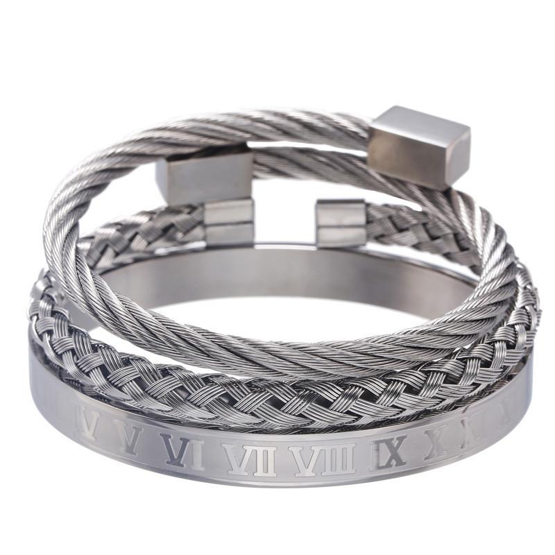 Punk-Retro-Armbänder aus Stahl mit geometrischen Formen für Herren mit mehrfarbigen Spiralen – ideal als Geschenk für Festivals