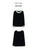 Women's French Retro Mulberry Silk Velvet Top with Lace & Butterfly Trim