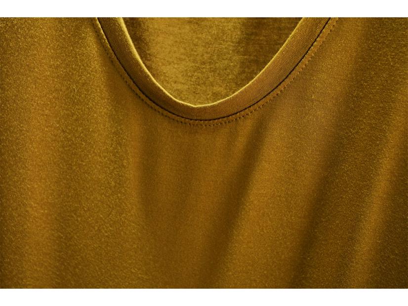 Dámský modální top s U výstřihem a polovičním rukávem - Jednobarevný, nadměrná velikost, letní tričko