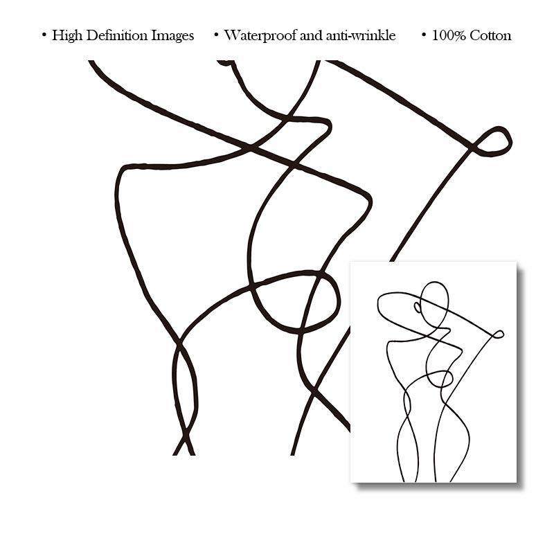 Abstrakte Frauen Tanzen Wand Kunst Poster Schwarz und Weiß Linie Zeichnung Kunstdruck Minimalistischen Leinwand Malerei Bild Wohnzimmer Dekor