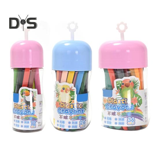 12/24/36 Pcs Crayon Bright Colors Washable Crayons with Ergonomic Grip Fine Motor Skills Easy To Hold Jumbo Crayons