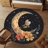 1pc Moon Flowers Round Chair mat office Area Rug - Non-Slip, Floor Mat for Office, Bedroom, and Indoor Decor p127122