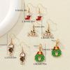 Alloy Oil Dripping Cartoon Seahorse Earrings Christmas Series Exquisite Cute Oil Dripping Christmas Stockings Christmas Elk