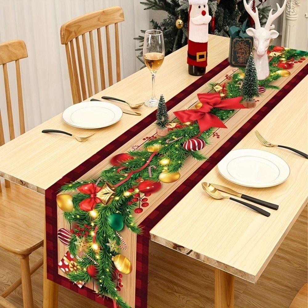 Xmas Party Christmas Table Runner New Year Christmas Tablecloth New Table Cover  Party Ornament