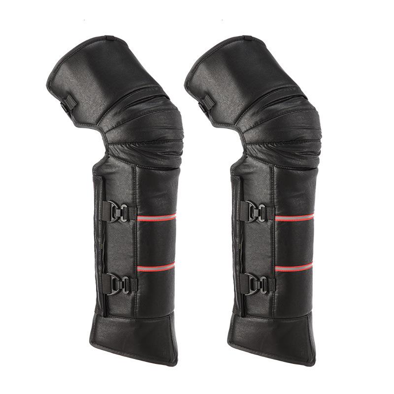 Winter Motorcycle Kneepad Warm Windproof Thickened Plush Leg Guards for Cold Weather Riding Protection