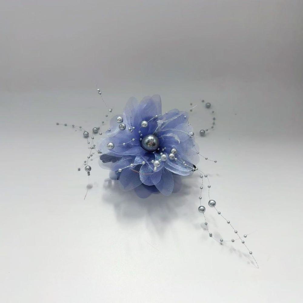 

Peony Flower Grasping Clip Plastic Hair Accessories Elegant Shark Clip Girl 13cm синий