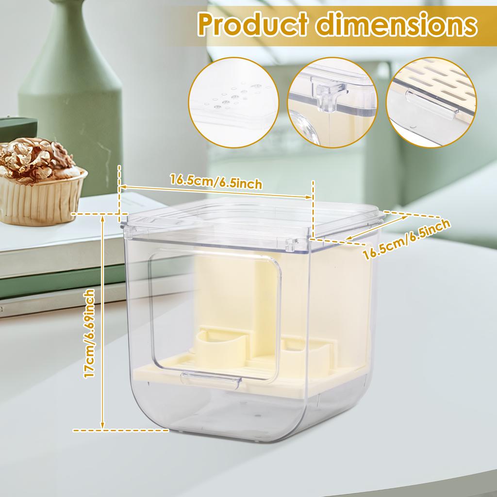 Bird Feeder Plastic Transparent Bird Cage Feeder with Detachable Design Parrot Seed Feeder Bird Cage Accessories Pet Supplies