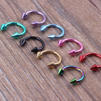 Bar Circular Ear Nail Spike Nose Ear Barbell Ring Stainless Steel