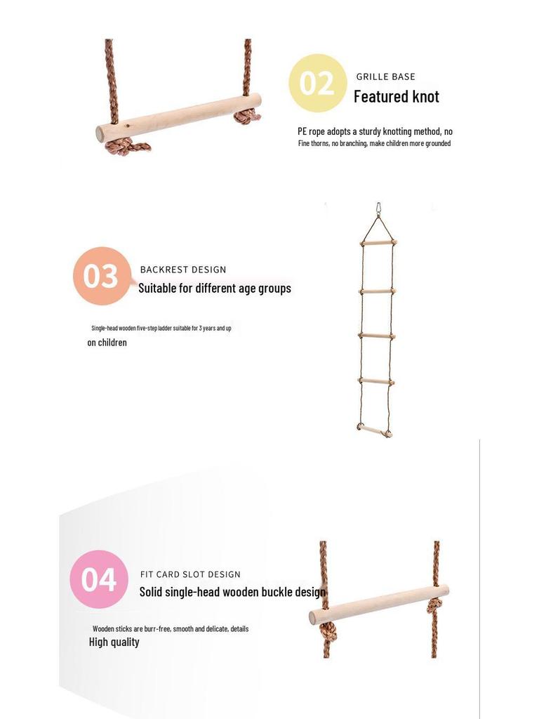 Children's Outdoor Wooden Climbing and Swing Toy - Five-Speed Amusement Equipment
