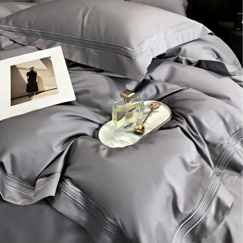 Class A 140 Long-staple Cotton Four-piece Set Cotton Pure Cotton Bed Sheet Quilt Cover Embroidery Simple Hotel Bedding